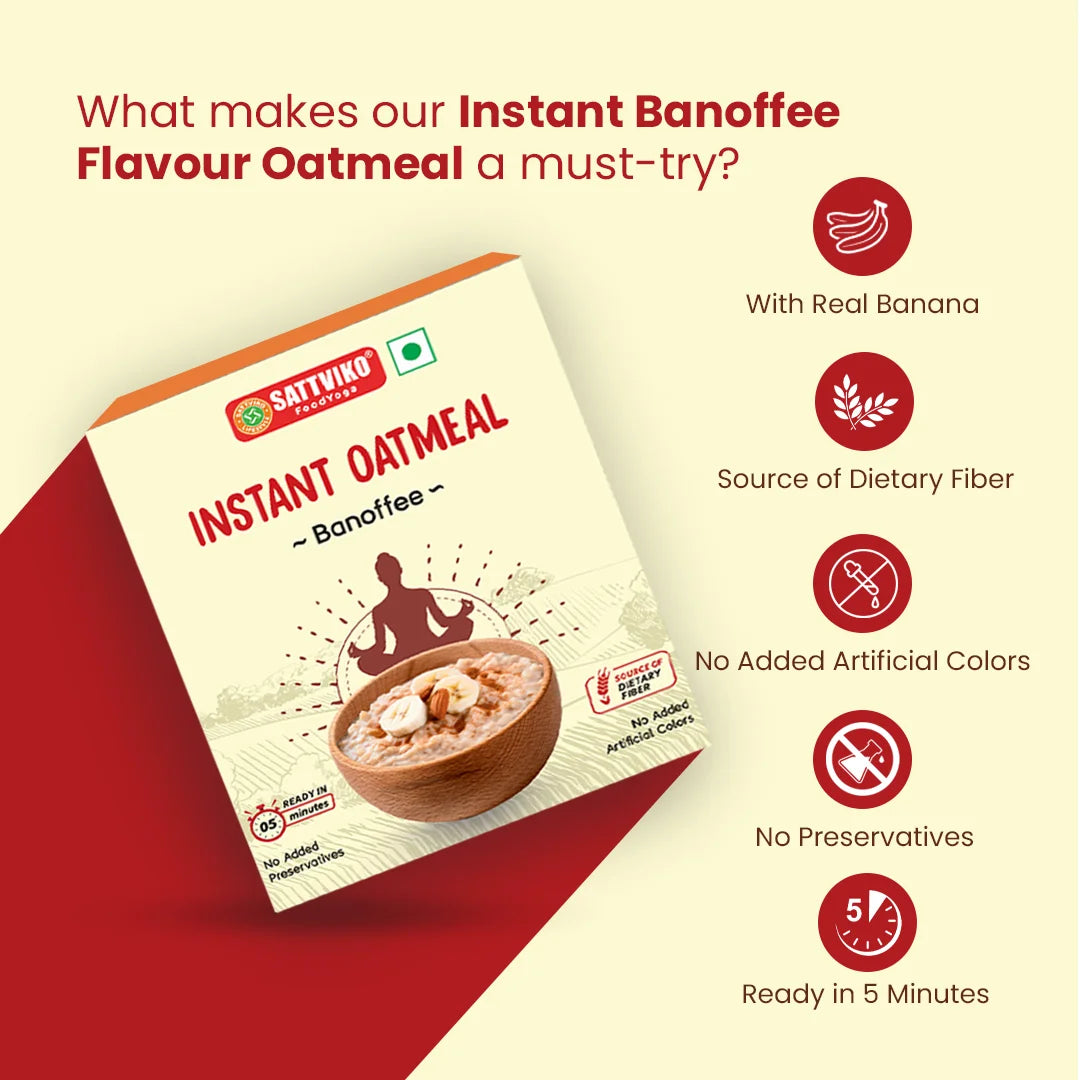 Sattviko Instant Oatmeal Banoffee Flavour 70 GM