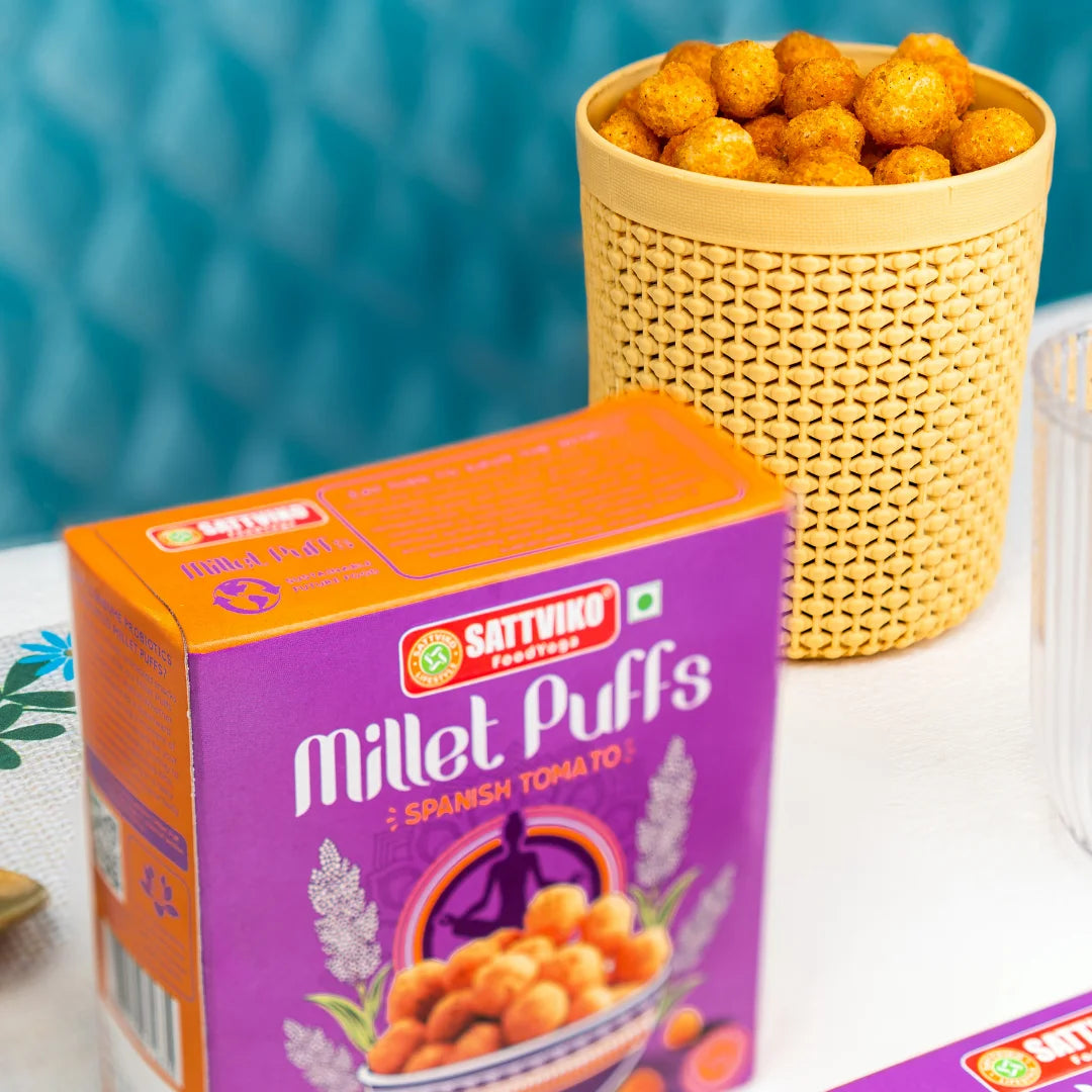 Sattviko Spanish Tomato Millet Puffs 20 GM