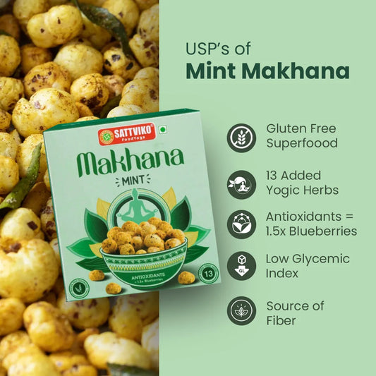 Sattviko Mint Makhana Flavor 40 GM | With Anti Oxidants
