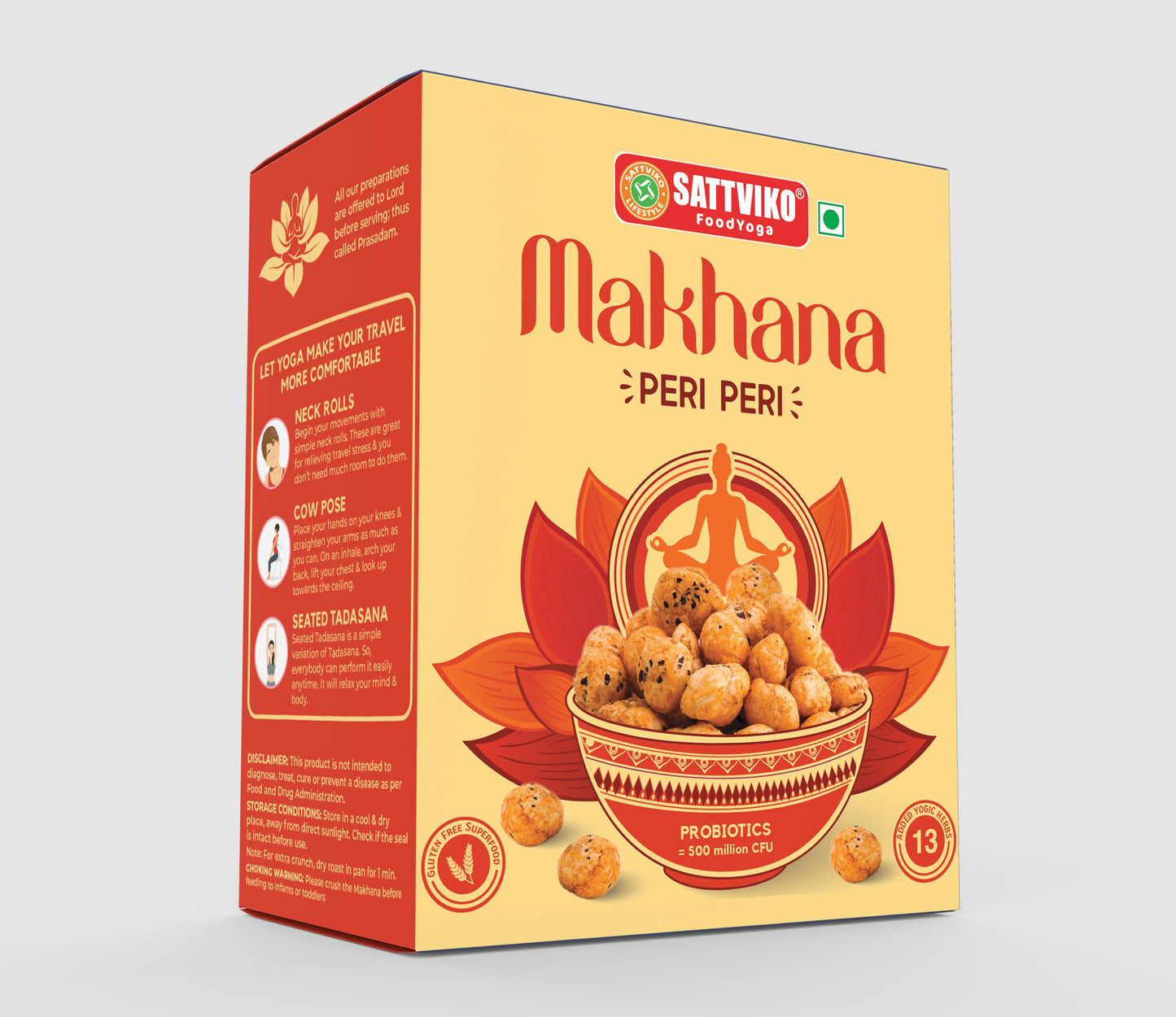 Sattviko Peri Peri Makhana 40 GM | With Probiotics