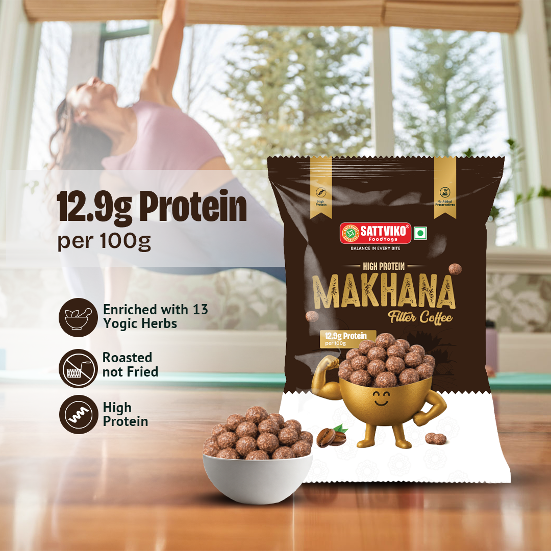 Sattviko High Protein Makhana – Filter Coffee (30g)