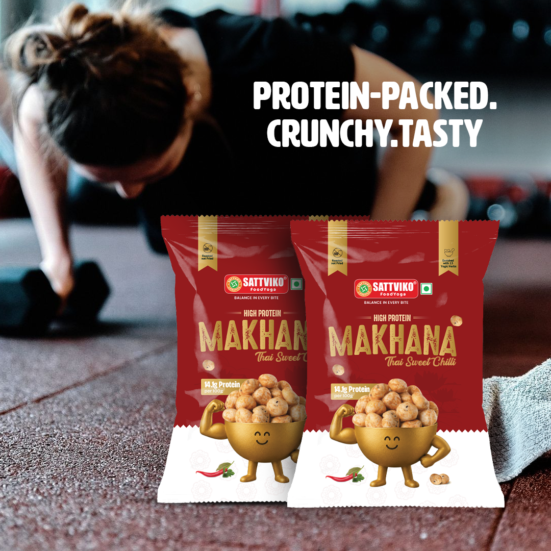Sattviko High Protein Makhana – Thai Sweet Chilli (30g)
