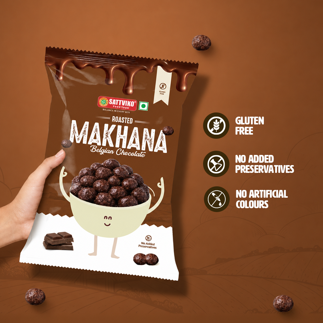 Sattviko Roasted Makhana – Belgian Chocolate (42g)