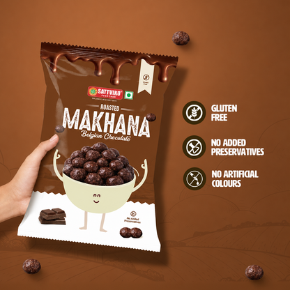 Sattviko Roasted Makhana – Belgian Chocolate (42g)