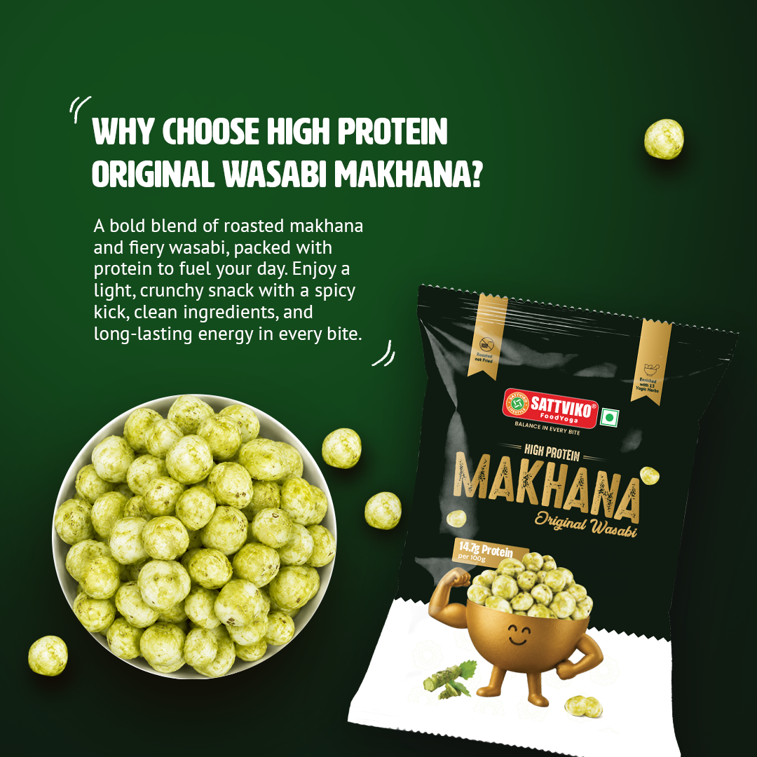 Sattviko High Protein Makhana – Original Wasabi (30g)