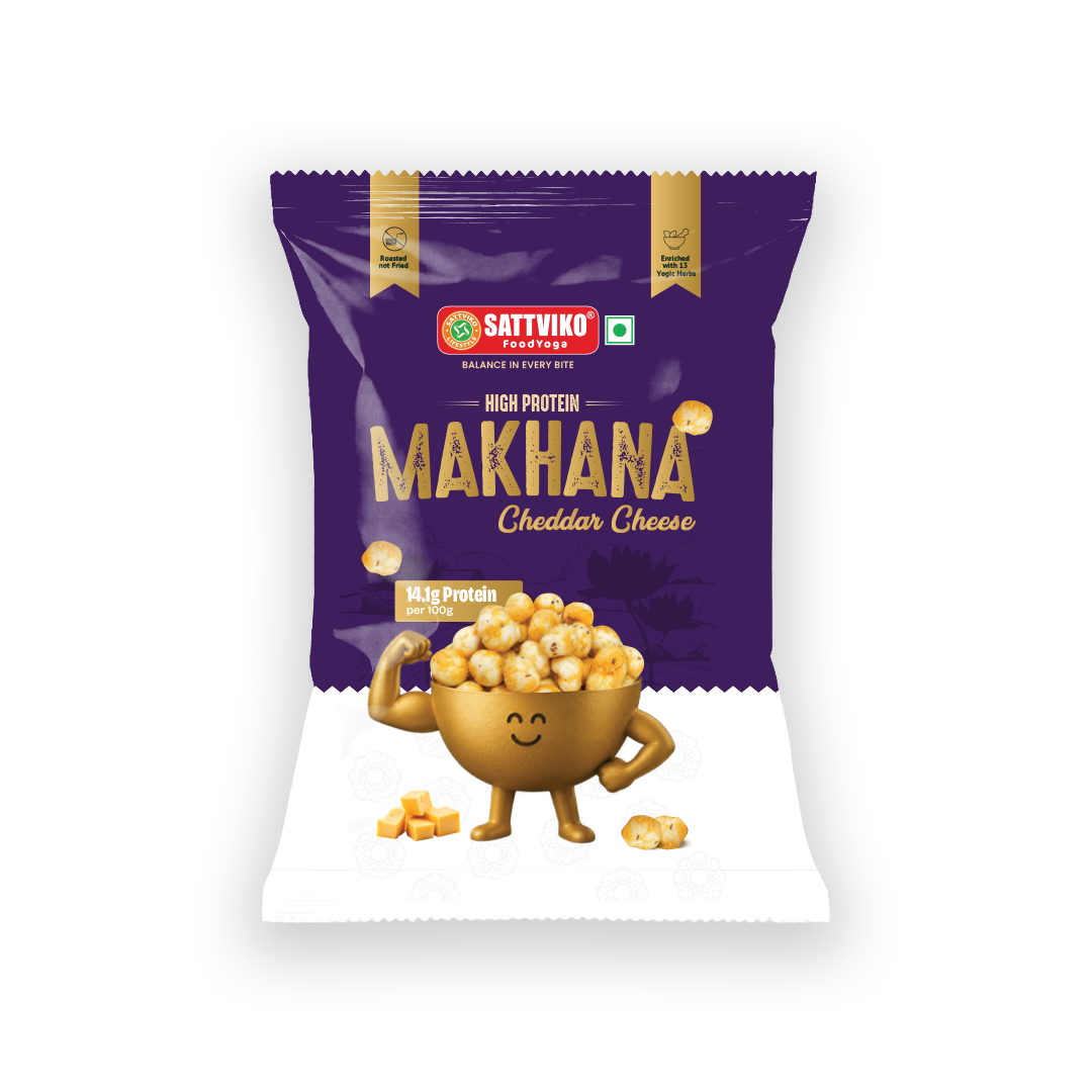 Sattviko High Protein Roasted Makhana - Cheddar Cheese