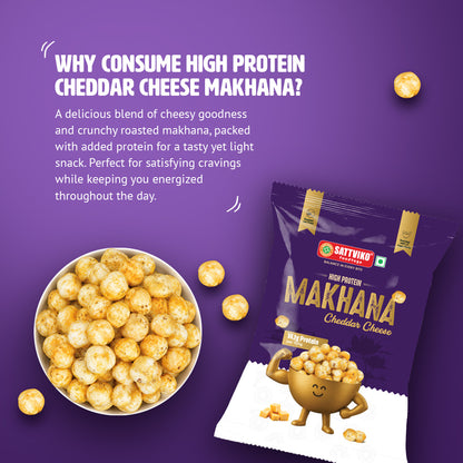 Sattviko High Protein Roasted Makhana - Cheddar Cheese