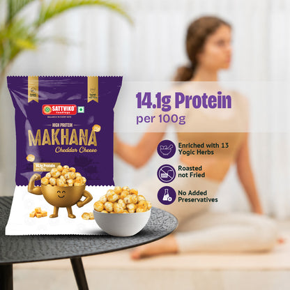 Sattviko High Protein Roasted Makhana - Cheddar Cheese
