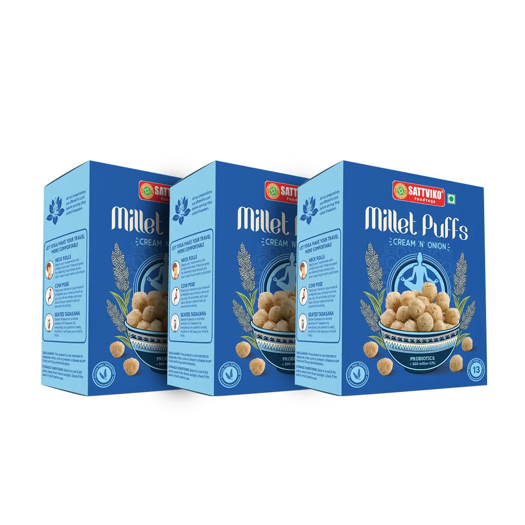 Millet Puff Cream & Onion Combo Pack of 3