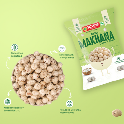 Sattviko Roasted Makhana - Cream n Onion 50 GM