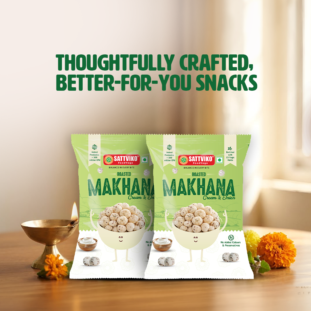 Sattviko Roasted Makhana - Cream n Onion 50 GM