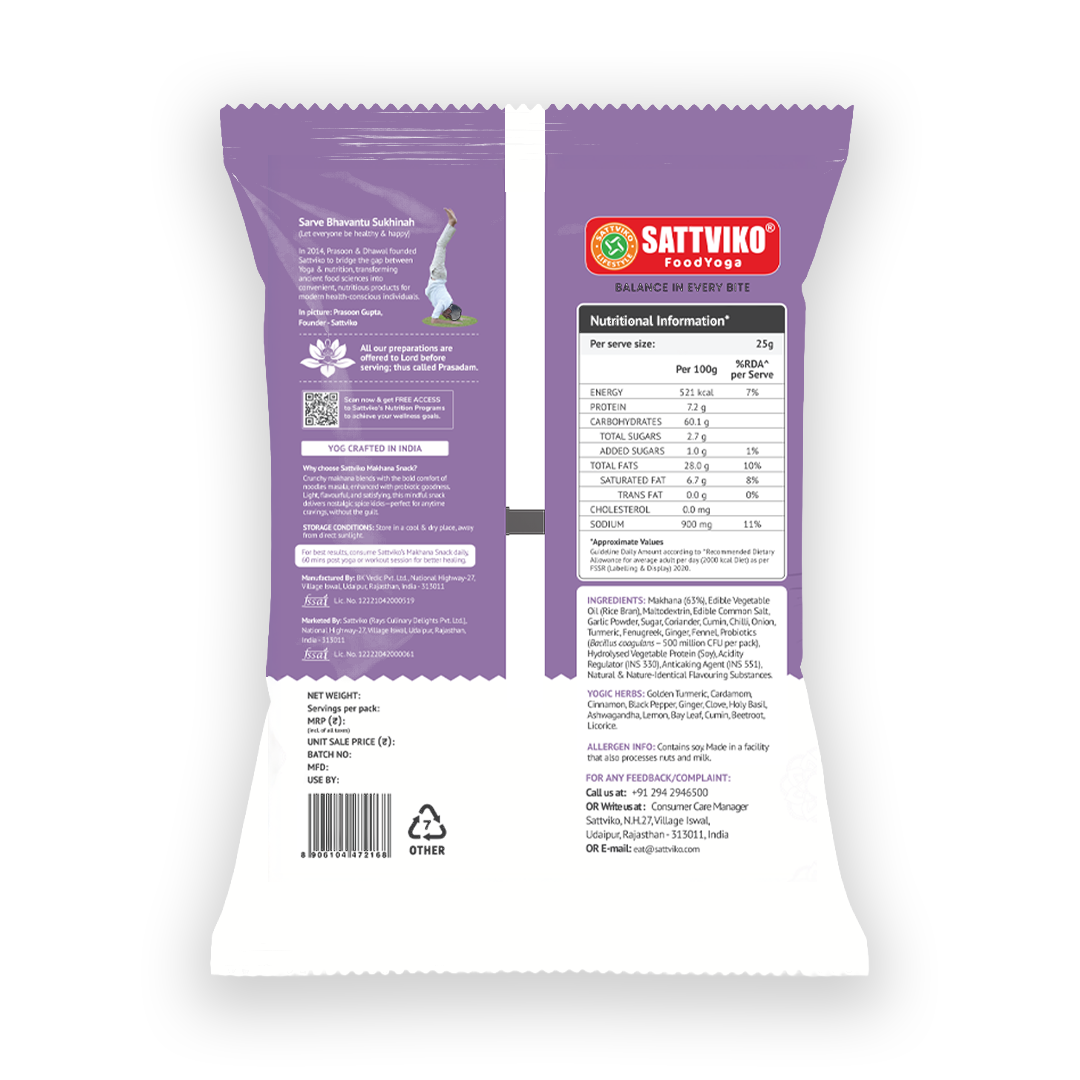 Sattviko Roasted Makhana - Noodles Masala 50GM