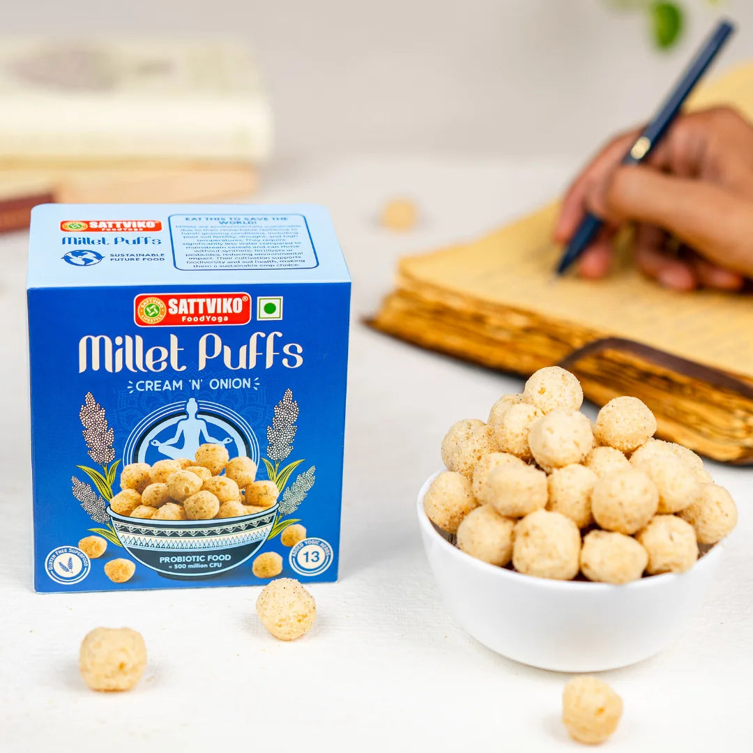 Sattviko Cream N Onion Millet Puffs 40 GM